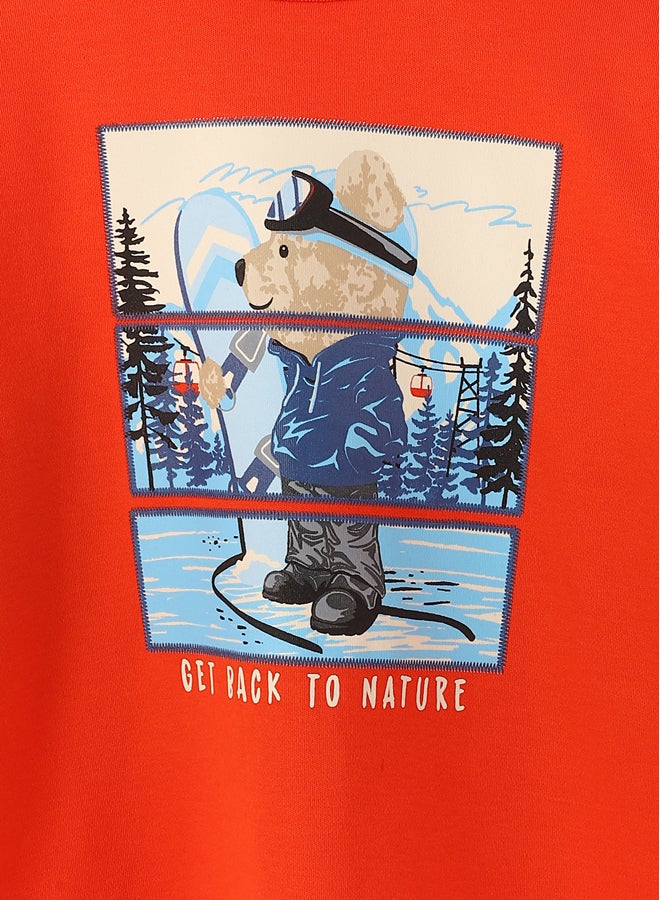 LC WAIKIKI Crew Neck Printed Long Sleeve Boy T-shirt - Image 3