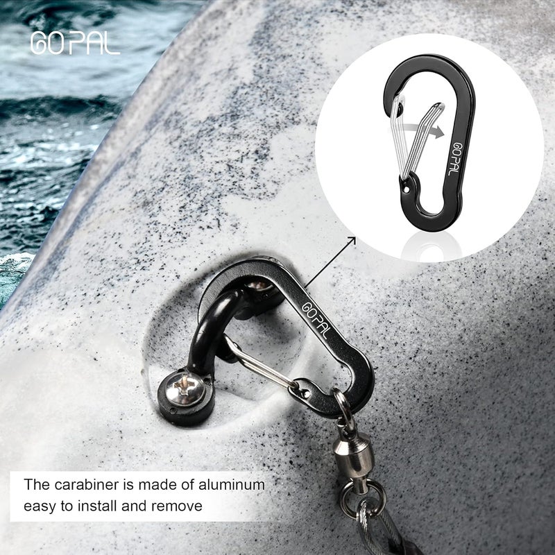 GOPAL PS1 Heavy Duty Kayak Paddle Leash, Retractable Fishing Rod Tether with 5.9" Belt, Paddle Board Accessories, Pole Straps, Fishing Lanyard Stretches to 79", 2 Pack - Image 4