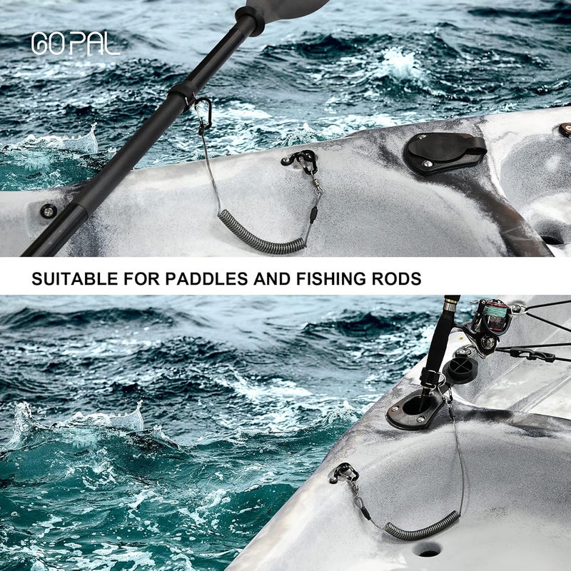 GOPAL PS1 Heavy Duty Kayak Paddle Leash, Retractable Fishing Rod Tether with 5.9" Belt, Paddle Board Accessories, Pole Straps, Fishing Lanyard Stretches to 79", 2 Pack - Image 2