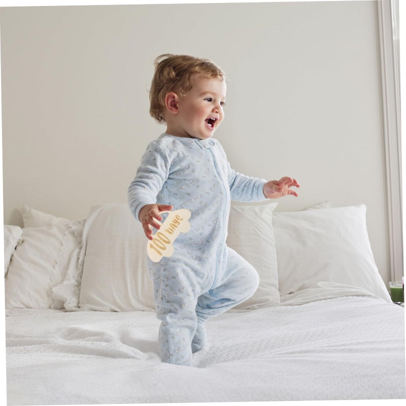 Personalized Wooden Milestone Growth Photo Prop Set For Baby First Year - Image 4