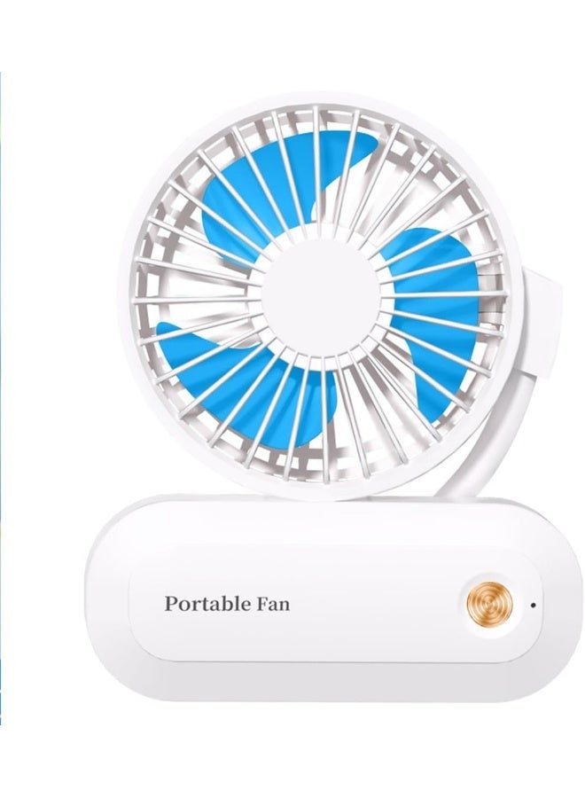 ECVV 3 in 1 Versatile Small Fan Portable Handheld Fan Rechargeable Foldable Fan 3 Speeds Air Circulatory Fan for Travel Office Room Household White - Image 4