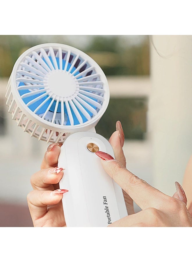 ECVV 3 in 1 Versatile Small Fan Portable Handheld Fan Rechargeable Foldable Fan 3 Speeds Air Circulatory Fan for Travel Office Room Household White - Image 1