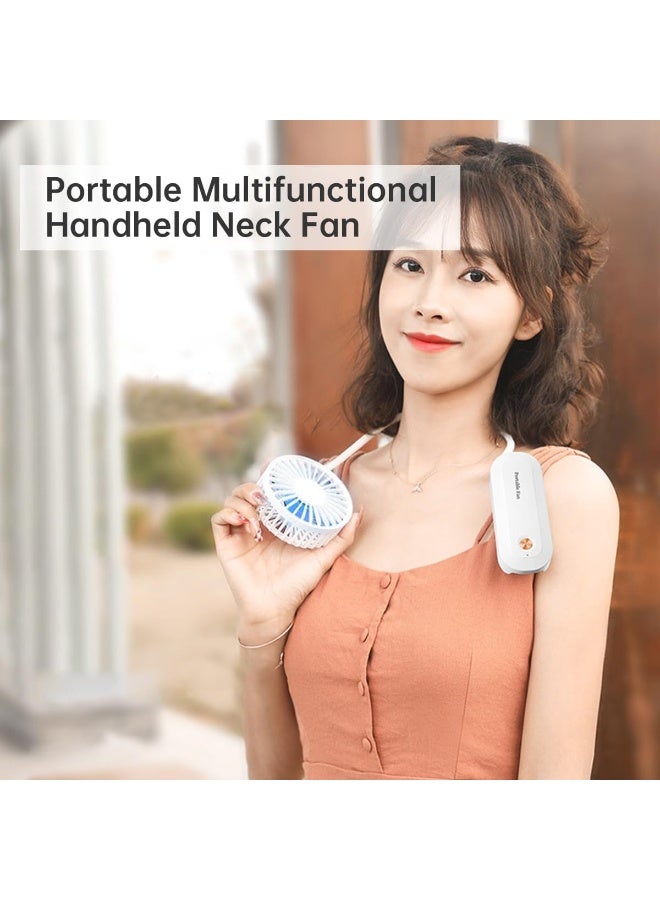 ECVV 3 in 1 Versatile Small Fan Portable Handheld Fan Rechargeable Foldable Fan 3 Speeds Air Circulatory Fan for Travel Office Room Household White - Image 3