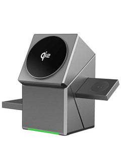 New Generation 3-in-1 Magnetic Pop-up Design Wireless Charger | High-tech Auto Rotation Charging Station | 15W Fast Charging Compatible with iPhone, Watch, and Earbuds