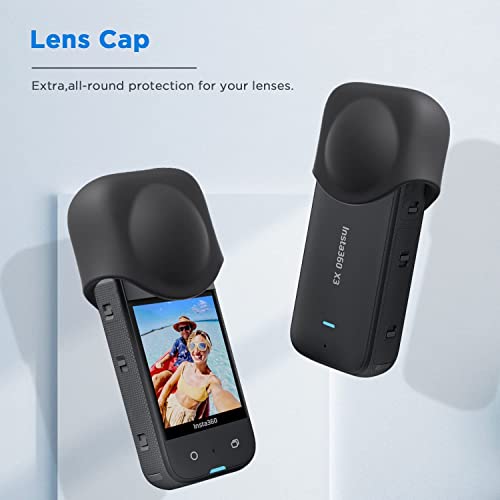ADOFYS Action Camera Accessories Kit for Insta360 ONE X3 - Protective Camera Housing Frame with 1/4" Thread Adapter, Silicone Protective Case, Lens Cap, 2 pcs Screen Tempered Film Protector - Image 2