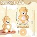 Maxdot 24 Pcs Bear Cups with Straws 10 oz Plastic Bear Shape Cup Reusable Creative Cups Bulk for Baby Shower Birthday Party Favor Gift SuppliesLight Brown - Image 4