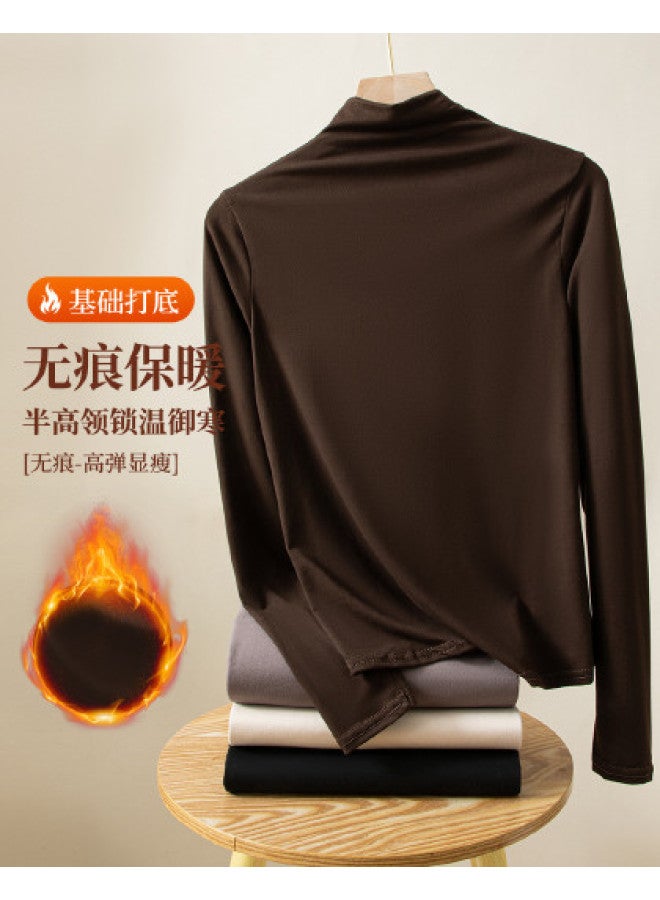 Modal Women'S Autumn Winter Half-Turtle Neck Base Layer Shirt 2025 New Long Sleeve Knitted Sweater Slim-Fitting Top - Image 1