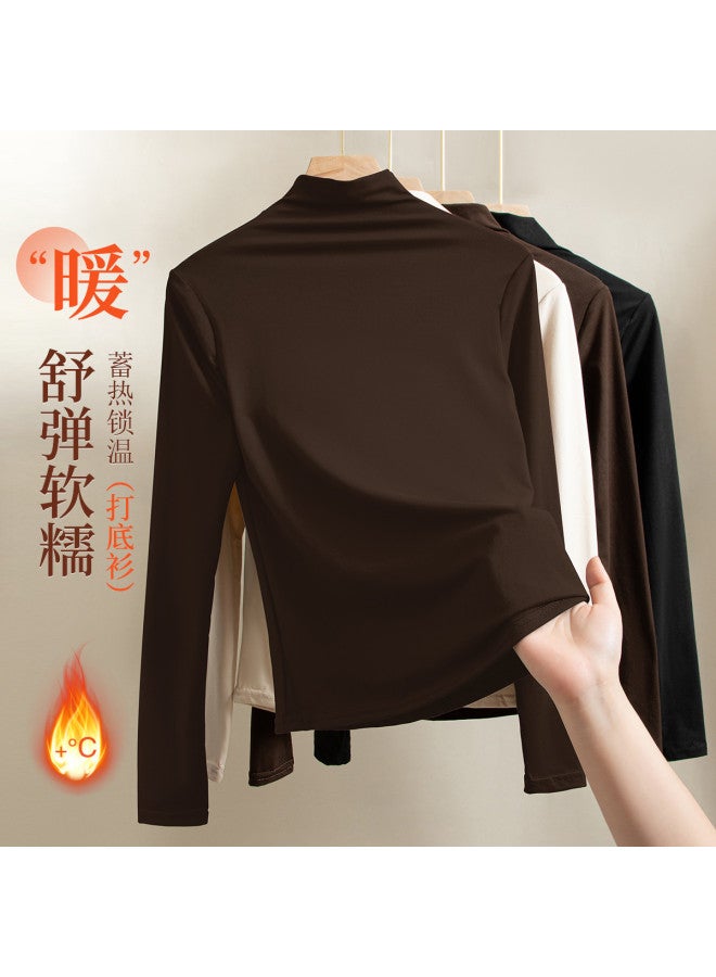 Modal Women'S Autumn Winter Half-Turtle Neck Base Layer Shirt 2025 New Long Sleeve Knitted Sweater Slim-Fitting Top - Image 2