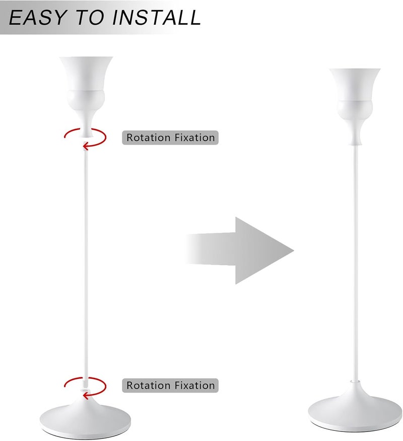SHOWIN Elegant practical multi-option build Candlestick Holders White, 1 Pack Taper Candle Holder for Candlesticks, Candle Sticks Holder Decor for Home Decor Moisture proof - Image 4