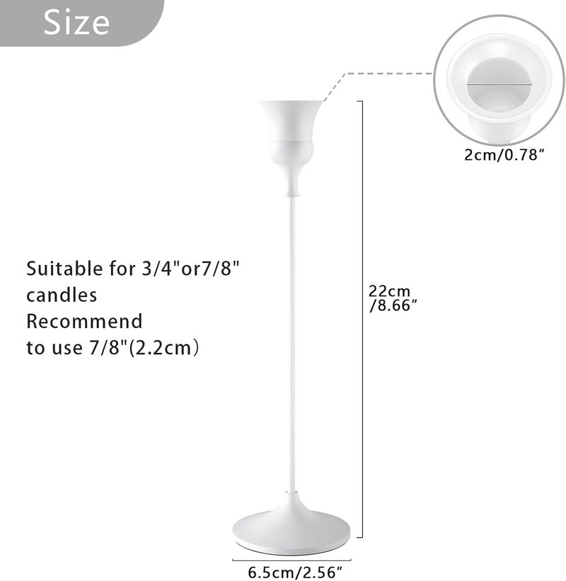 SHOWIN Elegant practical multi-option build Candlestick Holders White, 1 Pack Taper Candle Holder for Candlesticks, Candle Sticks Holder Decor for Home Decor Moisture proof - Image 2
