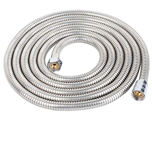 FCFKUK Upgraded 121-Inch Copper Head Shower Hose Stainless Steel Extra Long Shower Head Hose Bathroom Handheld Showerhead Sprayer, (Stainless Steel, 3.05-Meter) - Image 2