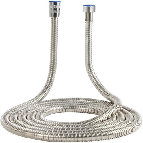 FCFKUK Upgraded 121-Inch Copper Head Shower Hose Stainless Steel Extra Long Shower Head Hose Bathroom Handheld Showerhead Sprayer, (Stainless Steel, 3.05-Meter) - Image 1