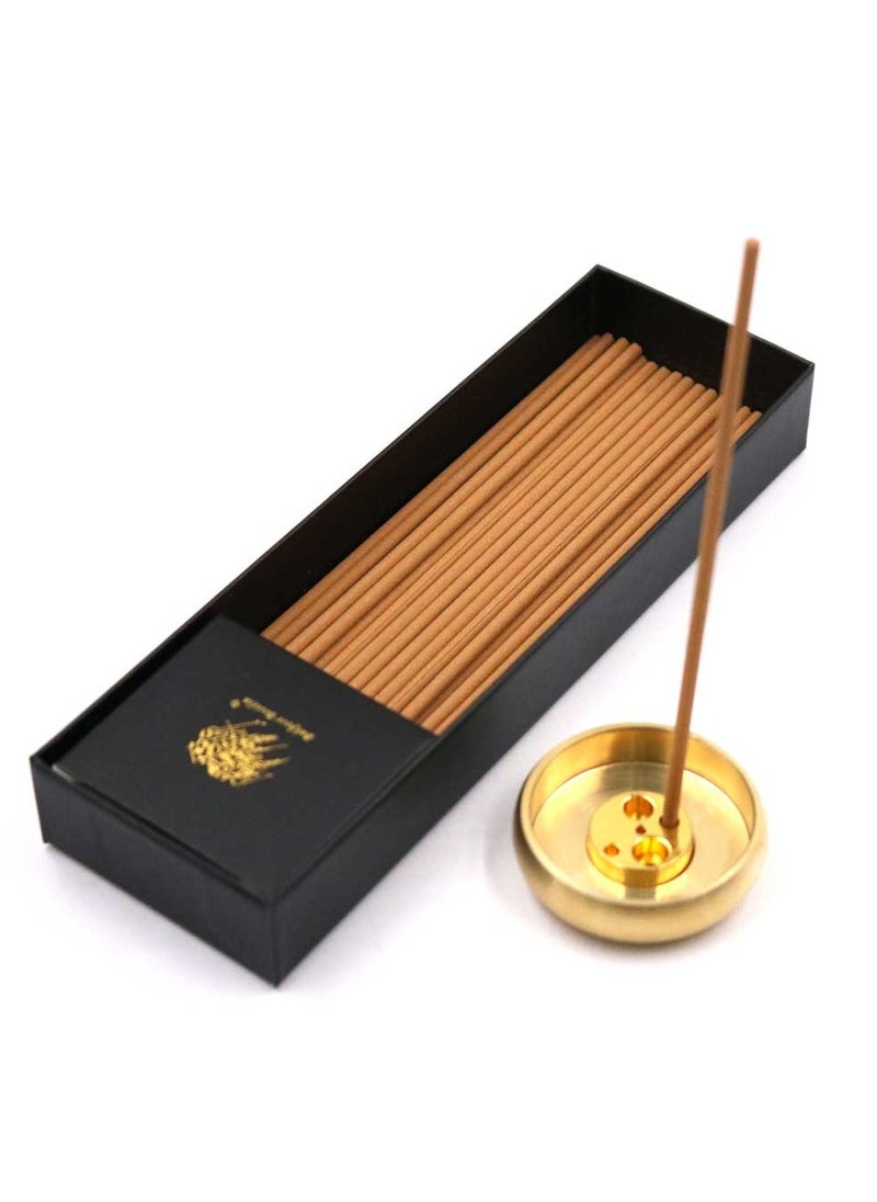 Bakhoor BoSidin Bakhoor BoSidin – Oud Wood Bakhoor Incense Sticks Cambodi Fragrance 50pcs 3mm with Brass Incense Burner – A79-1  - Image 3