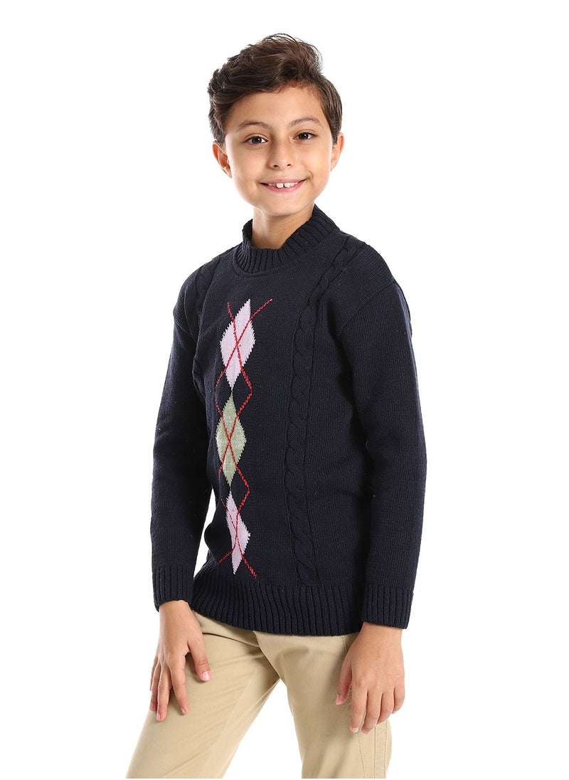 Caesar - Wool Boys Pullover With Multi Design - Image 1