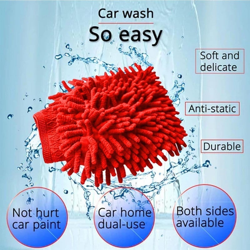 Microfiber Car Cleaning Glove – Premium Chenille Microfiber Car Wash Mitt, Scratch Free Cleaning Mitt, Ultra Absorbent Car Wash Sponge for Cars, Trucks, SUVs and Motorcycles - Image 2