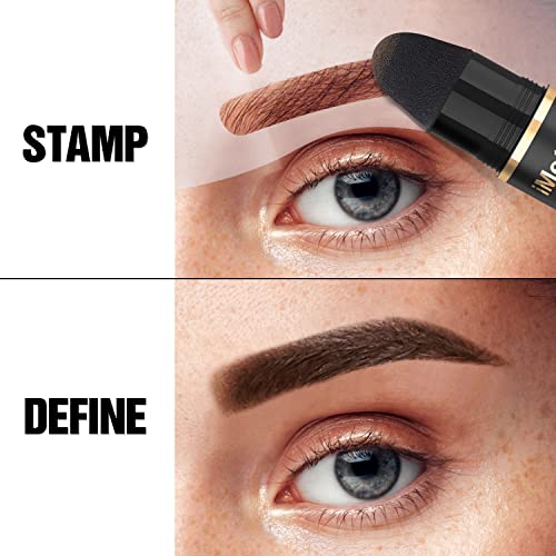 iMethod Eyebrow Stamp and Eyebrow Stencil Kit - Eyebrow Stamping Kit for Perfect Eyebrow Makeup, Eyebrow Pomade, 20 Eye brow Shaping Kit, Easy to Use, Long-Lasting, Brown - Image 3