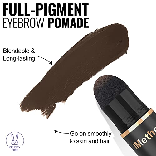 iMethod Eyebrow Stamp and Eyebrow Stencil Kit - Eyebrow Stamping Kit for Perfect Eyebrow Makeup, Eyebrow Pomade, 20 Eye brow Shaping Kit, Easy to Use, Long-Lasting, Brown - Image 5