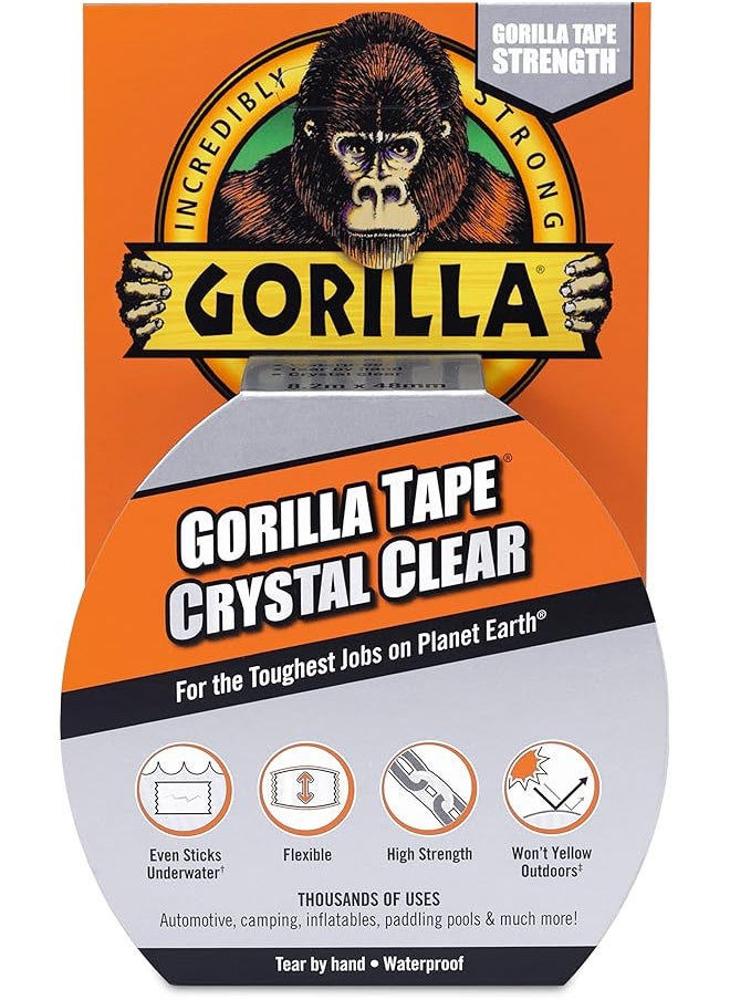 Gorilla - Gorilla Crystal Clear Repair Duct Tape, 1.88” X 27ft, Clear, (Pack Of 1) - Image 1