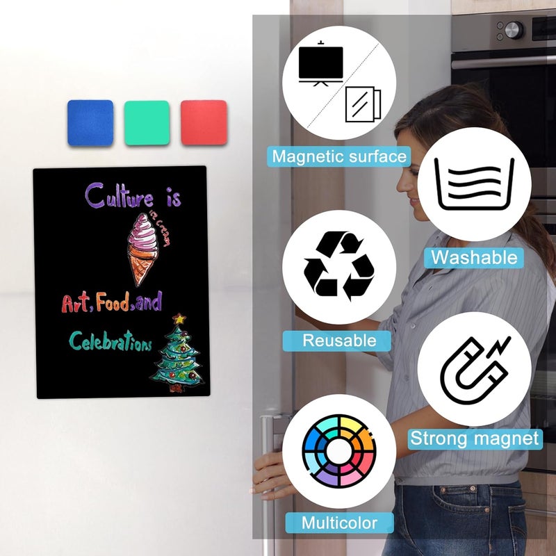 اولكيلا عبوة من 12 ممحاة سبورة بيضاء للأطفال والكبار، قابلة للغسل وإعادة الاستخدام، ممحاة سبورة بيضاء مغناطيسية لتنظيف أقلام التحديد القابلة للمسح الجاف على السبورة البيضاء المغناطيسية الناعمة، والسبورة البيضاء الزجاجية، والسبورة القابلة للمسح الجاف - Image 3