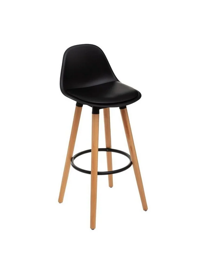 atmosphera Maxon High Scandinavian Style Bar Stool Black and Brown 91.5 x 39.5 x 43 cm 157165D