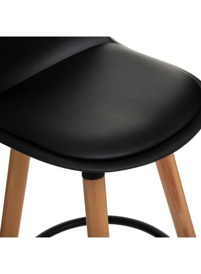 atmosphera Maxon High Scandinavian Style Bar Stool Black and Brown 91.5 x 39.5 x 43 cm 157165D