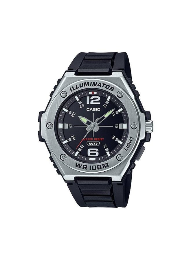 Casio MWA-100H-1AVDF Men’s Analog Watch – Black Dial, Black Resin Band, Sporty & Durable Design - Image 1