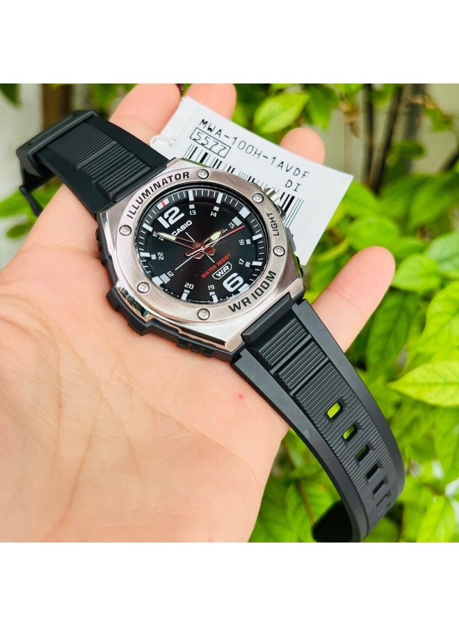 Casio MWA-100H-1AVDF Men’s Analog Watch – Black Dial, Black Resin Band, Sporty & Durable Design - Image 5