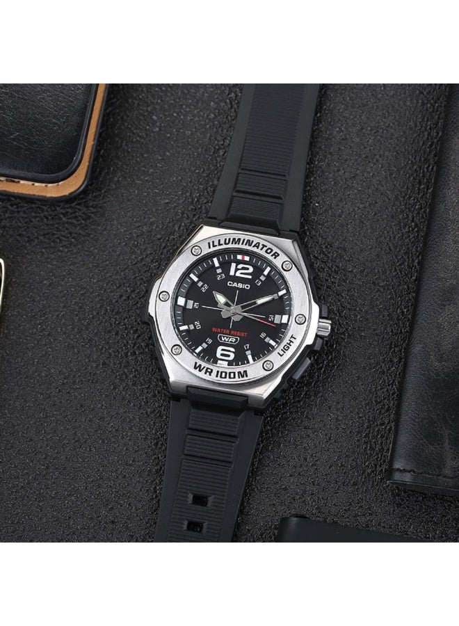 Casio MWA-100H-1AVDF Men’s Analog Watch – Black Dial, Black Resin Band, Sporty & Durable Design - Image 3