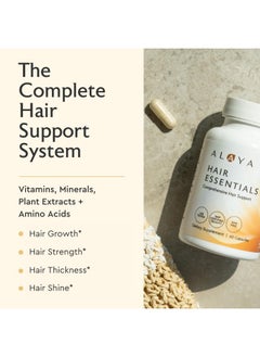 Alaya Naturals Alaya Hair Essentials - Hair Supplement with Biotin, Keratin, Folic Acid, Vitamin B12, B6 - Lab Tested - Gluten Free - 30 Day Supply  - Image 2