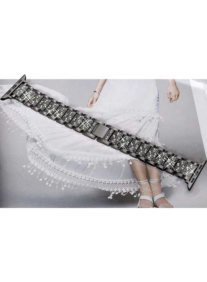 Y&D For Apple Watch 42/44/45/49mm Full Diamond Zinc Alloy Strap - Image 4