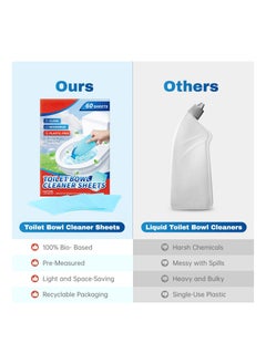 Y&D 60PCS Toilet Bowl Cleaners, (Eco) Friendly 60 Sheets Cleaner Strips, Plastic-Free Cleaning Pre-Measured & Biodegradable Stips, Efficiently Remove Stains Odors  - Image 2