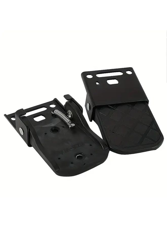 All Terrain Vehicle Foot Peg Rear Passenger Footrest Pad 2Pcs Black Foldable Step Plate - Image 1
