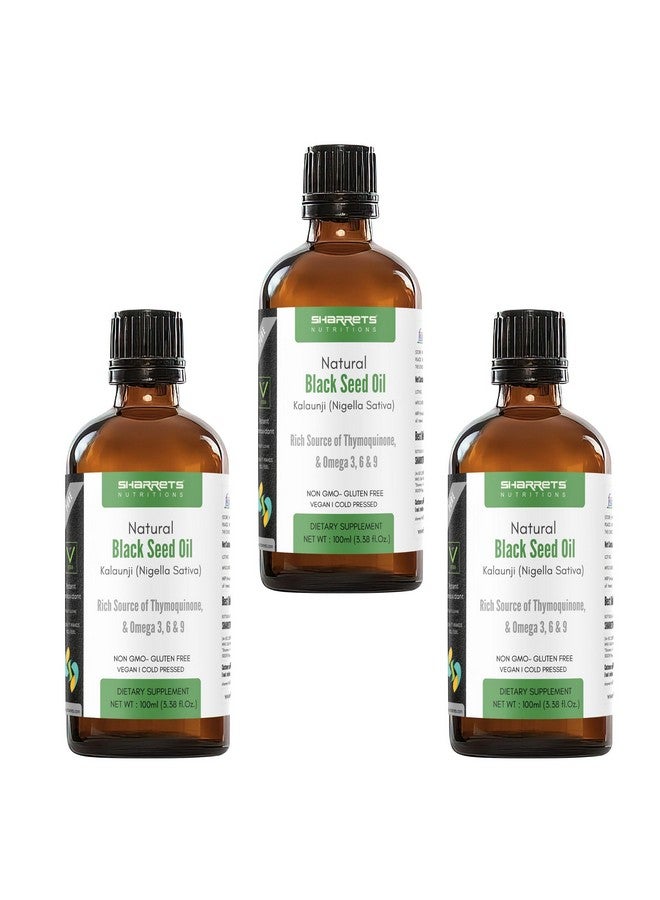 Sharrets Black Cuminseed Kalaunji Oil 3 x100ml : Your Holistic Elixir for Wellness and Vitality (Oral & External Use) - Image 1