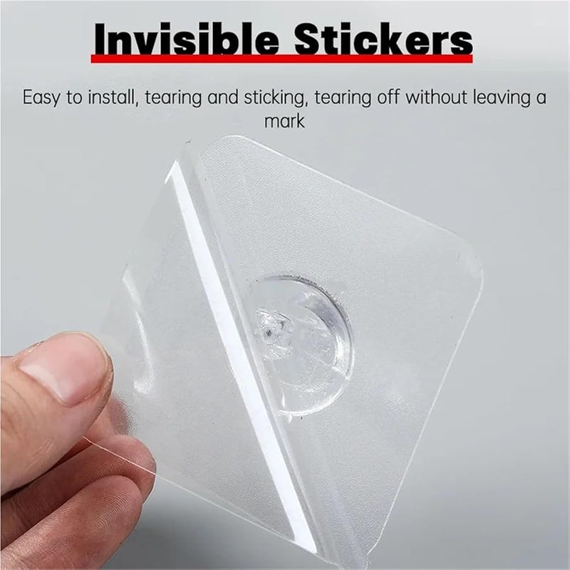 30PCS Transparent Self Adhesive Hooks No Trace Sticky Wall Hooks Heavy Duty Kitchen Bathroom Organizer - Image 4