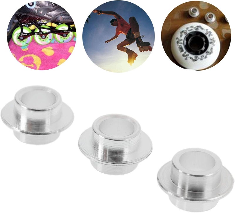 MUXSAM 8-Pack Inline Skate Bearing Bushing Spacers for 8mm Axles - Silver, Wheel Center Bearing Spacers for Men & Women Outdoor Skating - Image 4