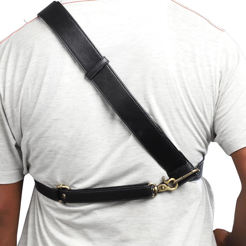 MVPRO Leather Dual Camera Strap with Snap Shackle Hooks | Perfect Double Camera Belt - Image 5