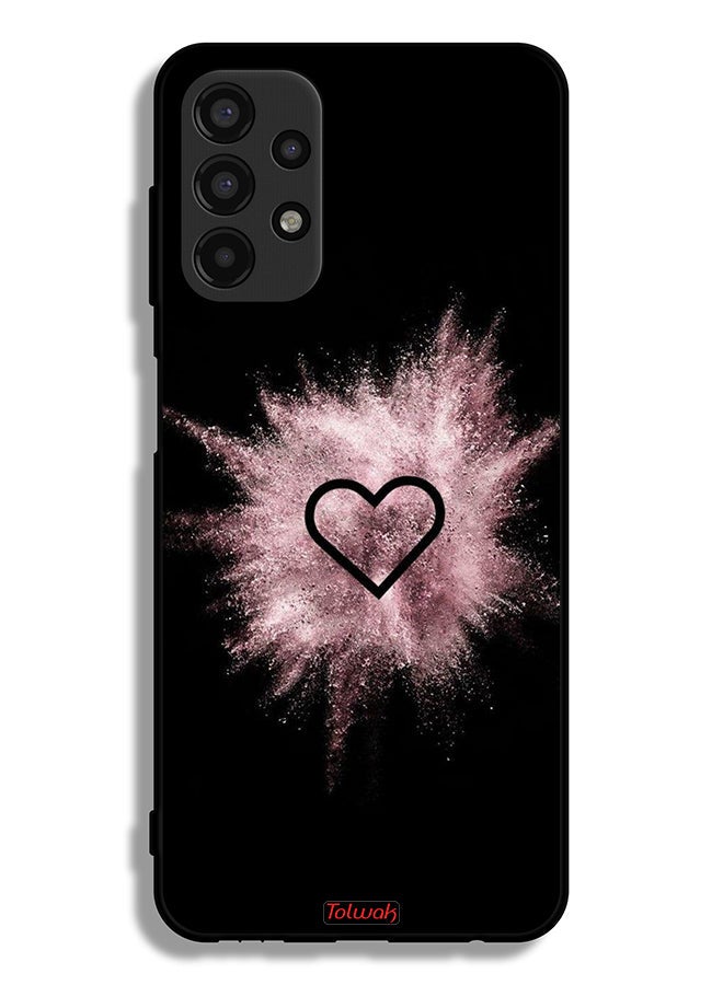 Tolwak Samsung Galaxy A13 4G Protective Case Cover Heart On Glitters - Image 1