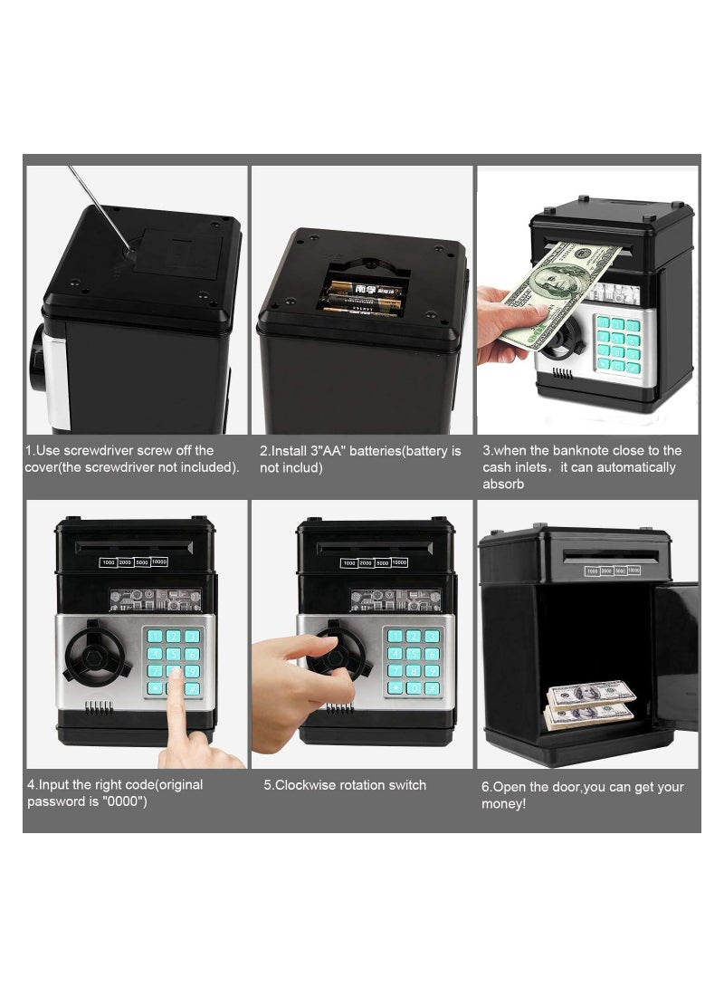 Electronic piggy bank, mini atm password money bank cash coins saving box for kids, cartoon safe bank box perfect toy gifts for boys girls - Image 5