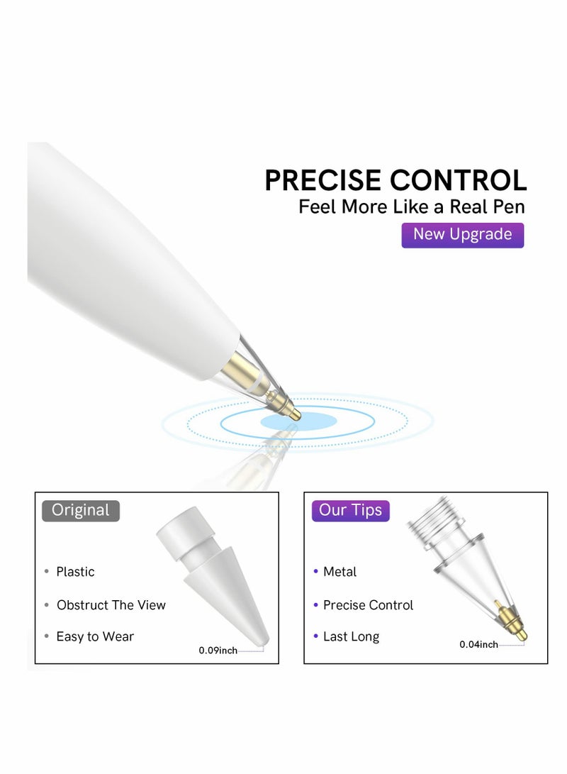 Replacement Tips for Apple Pencil - 2 Pack Compatible with 1st & 2nd Gen, Durable Fine Point Nibs for Precise Control, Clear 1.8mm, Ideal for Artists and Designers
