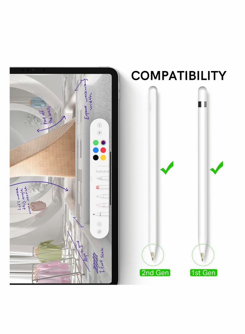 Replacement Tips for Apple Pencil - 2 Pack Compatible with 1st & 2nd Gen, Durable Fine Point Nibs for Precise Control, Clear 1.8mm, Ideal for Artists and Designers
