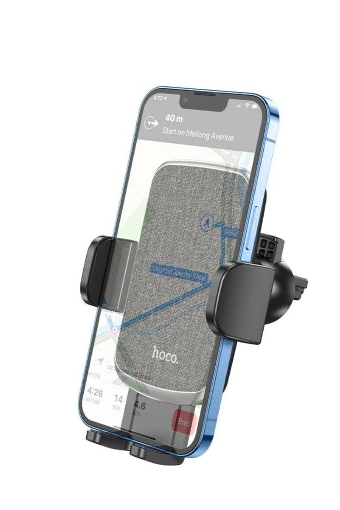 Hoco CA94 - Polaris, Push-Type Car Holder (Air Outlet), Suitable For Mobile Phones Within 4.5-6.7 inch, Compatible With iPhone Samsung Xiaomi Oppo Huawei - Black - Image 2