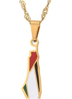 Generic Palestine Necklace for Women Men Palestine Map Pendant Chain Necklace Personalized Palestine Collectible Souvenirs Middle East Arabic Jewelry Gifts  - Image 1