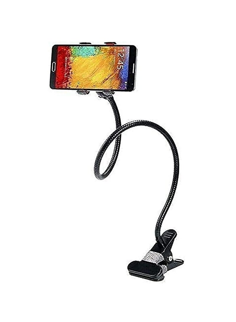 Lazy Bed Desktop Bracket Mount Stand Universal Flexible 360 Clip Holder For Mobile Phone (Black) - Image 1