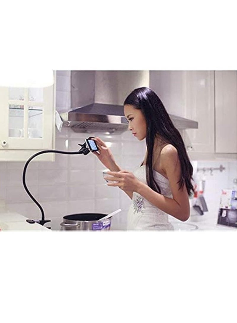 Lazy Bed Desktop Bracket Mount Stand Universal Flexible 360 Clip Holder For Mobile Phone (Black) - Image 4