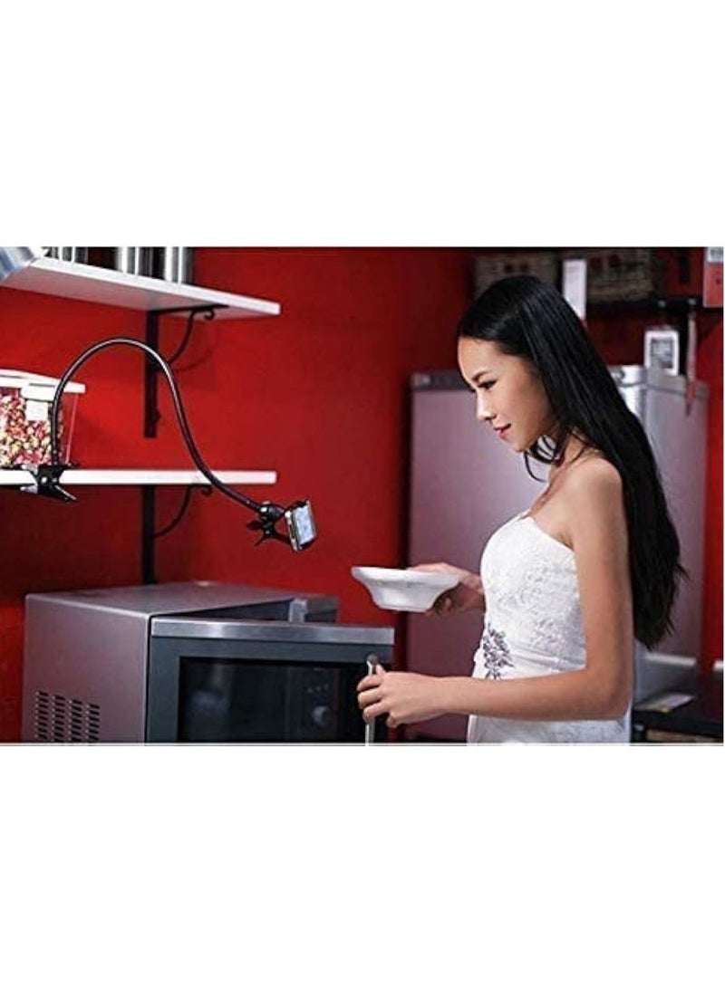 Lazy Bed Desktop Bracket Mount Stand Universal Flexible 360 Clip Holder For Mobile Phone (Black) - Image 3