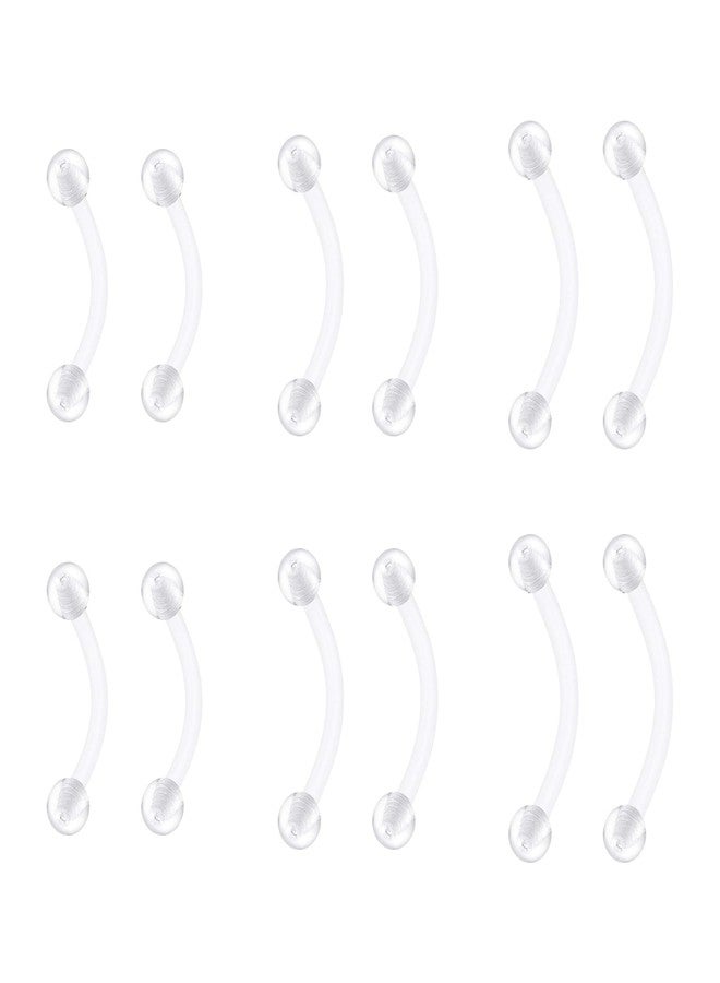 VCMART Clear Belly Button Ring Plastic Belly Button Rings Spacer 14G Acrylic Long Belly Navel Rings for Women Bioflex Belly Button Piercing Retainer for Sports Work Surgery Pregnancy 10/12/14MM - Image 1