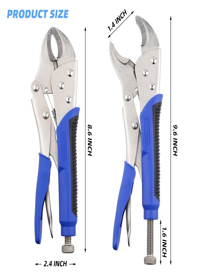 URASISTO 10-Inch Locking Pliers, Premium Alloy Steel Construction, Curved Jaw Locking Pliers with Wire Cutter, Quick Release, Fit for Clamping Twisting Welding - Image 5