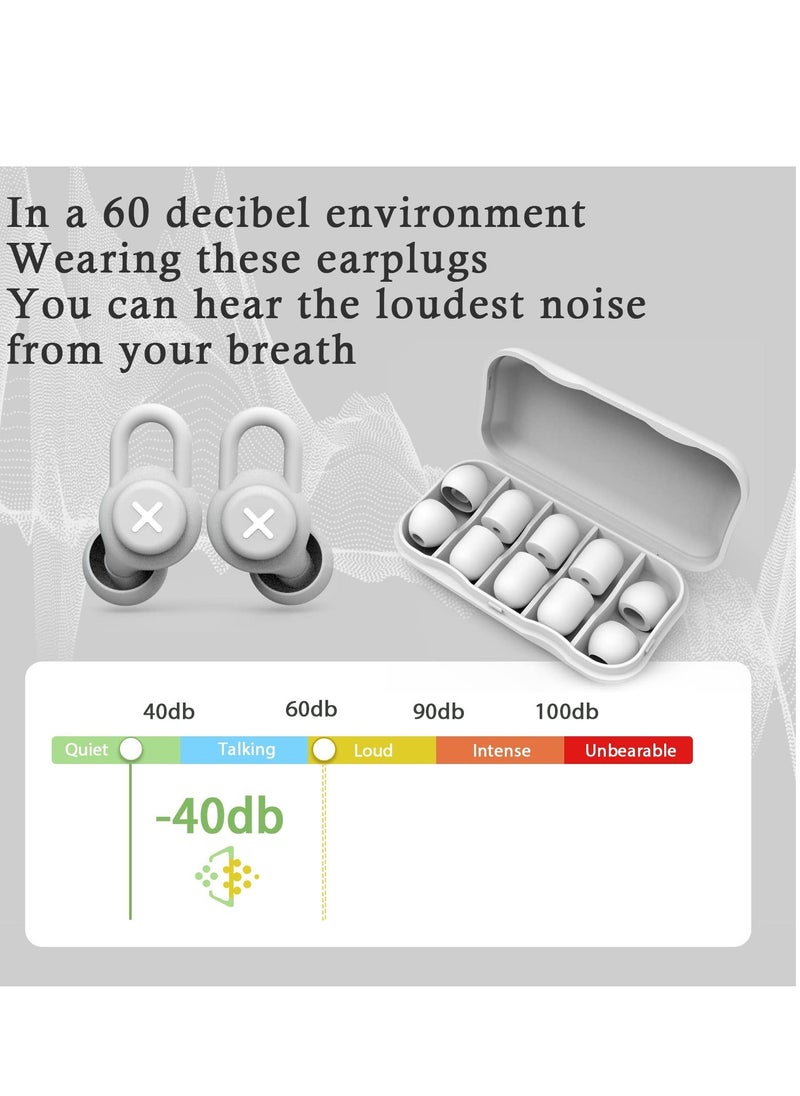 Generic - Sleep Noise-Cancelling Earplug Set, Reusable Anti-noise Sleep Silicone Earplugs to Learn Quiet and Noise-proof Hearing Protection for Concerts, Motorcycles, Work, and Noise Sensitivity (Gray) - Image 1