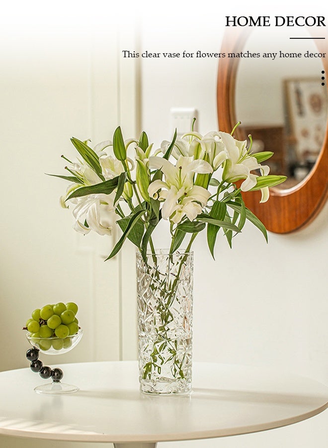 DUNISO Creative Clear Glass Vases for Decor, Decorative Vases for Flowers, Aesthetic Clear Vases for Living Room Decorations, Modern Hydroponic Glass Transparent Vase Vase for Dining Table Home Decor - Image 4