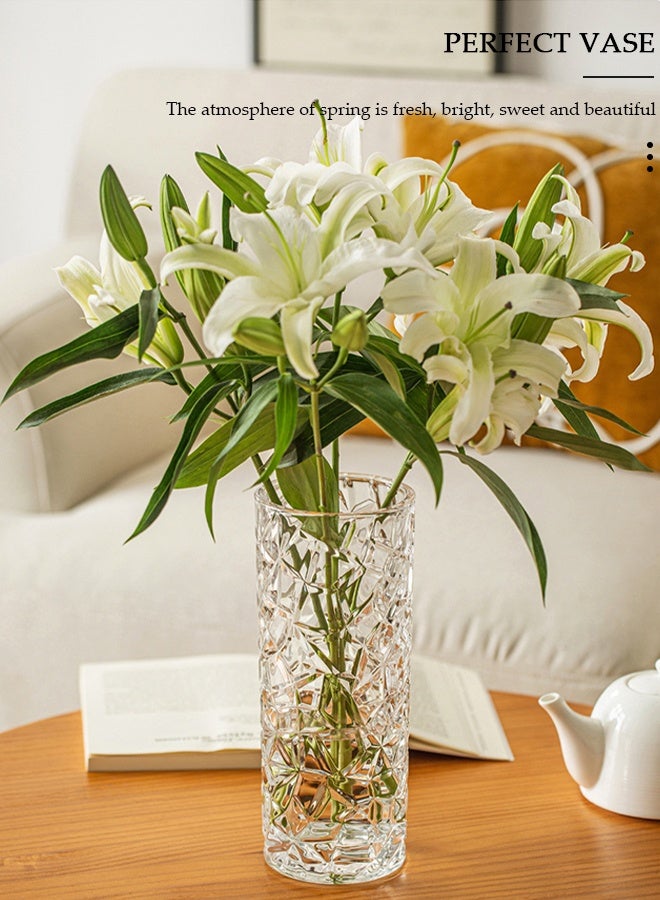 DUNISO Creative Clear Glass Vases for Decor, Decorative Vases for Flowers, Aesthetic Clear Vases for Living Room Decorations, Modern Hydroponic Glass Transparent Vase Vase for Dining Table Home Decor - Image 3